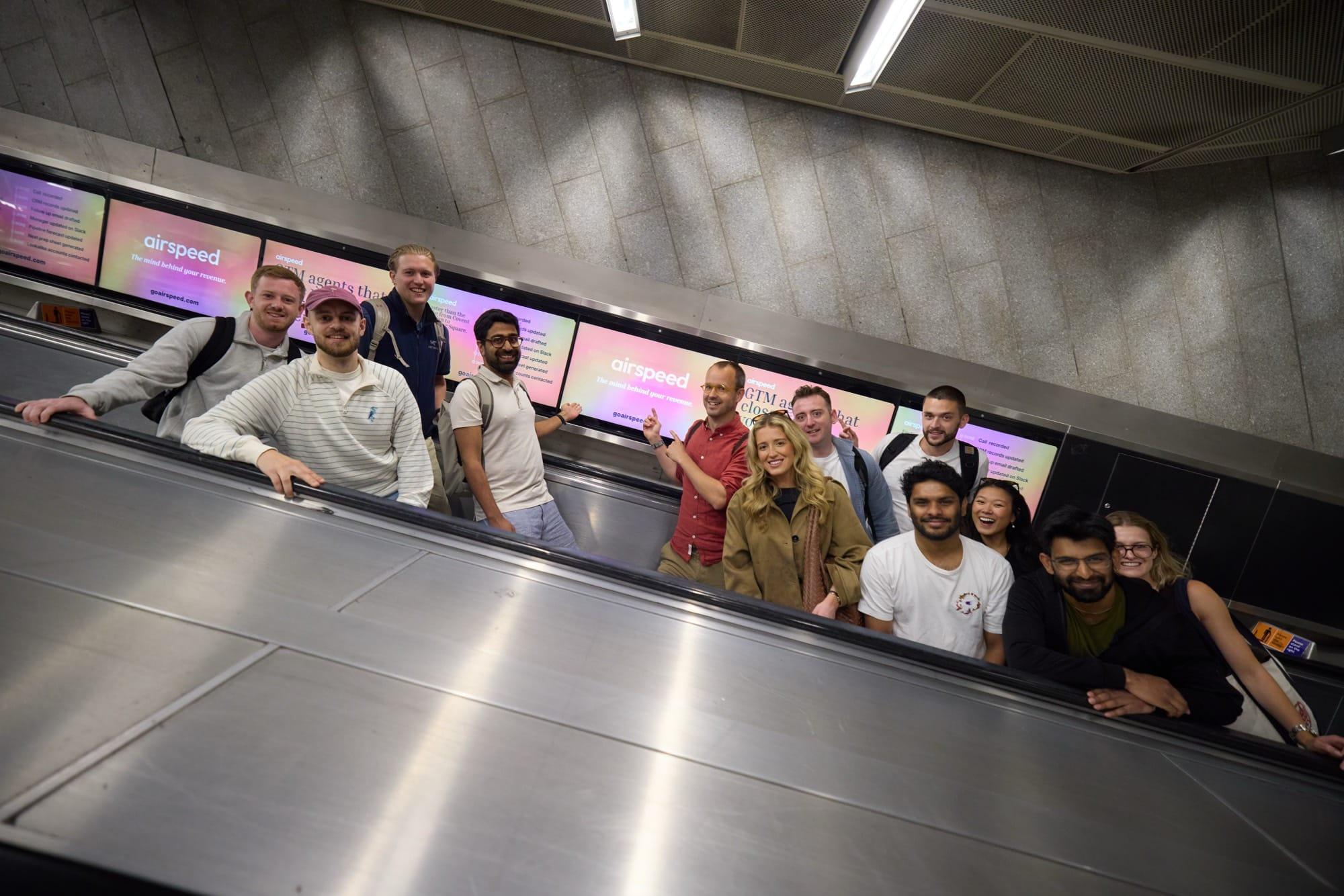 Airspeed's London team at the King's Cross Ad Airspeed's London team at the King's Cross Ad
