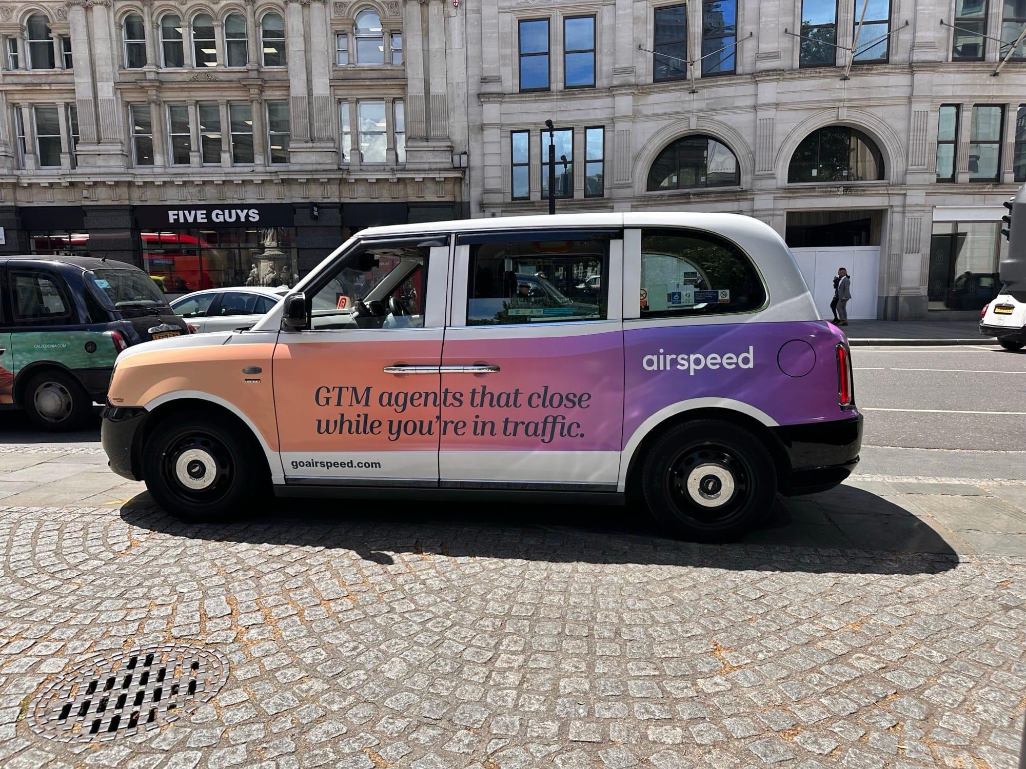 Taxi Ribbon in London celebrating Airspeed's Series A Taxi Ribbon in London celebrating Airspeed's Series A