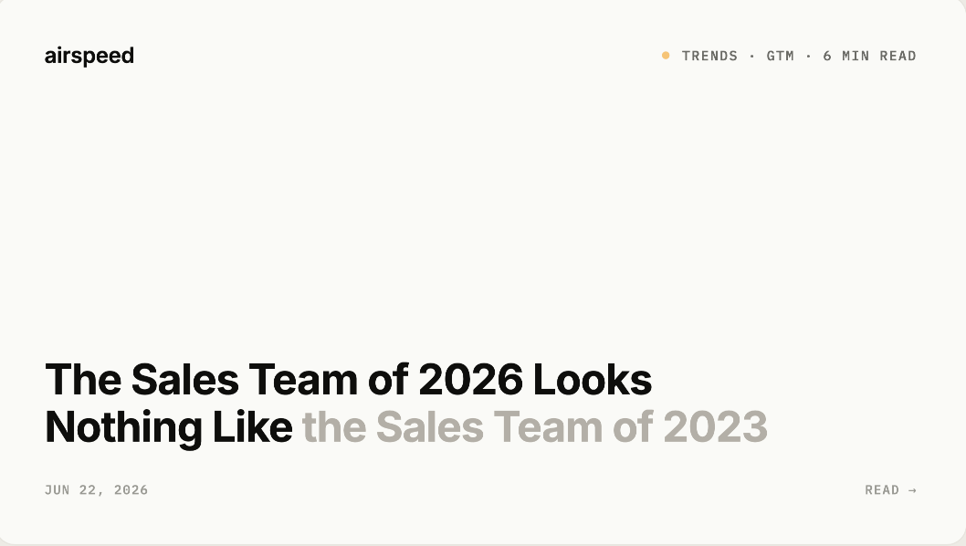 The Sales Team of 2026 Looks Nothing Like the Sales Team of 2023