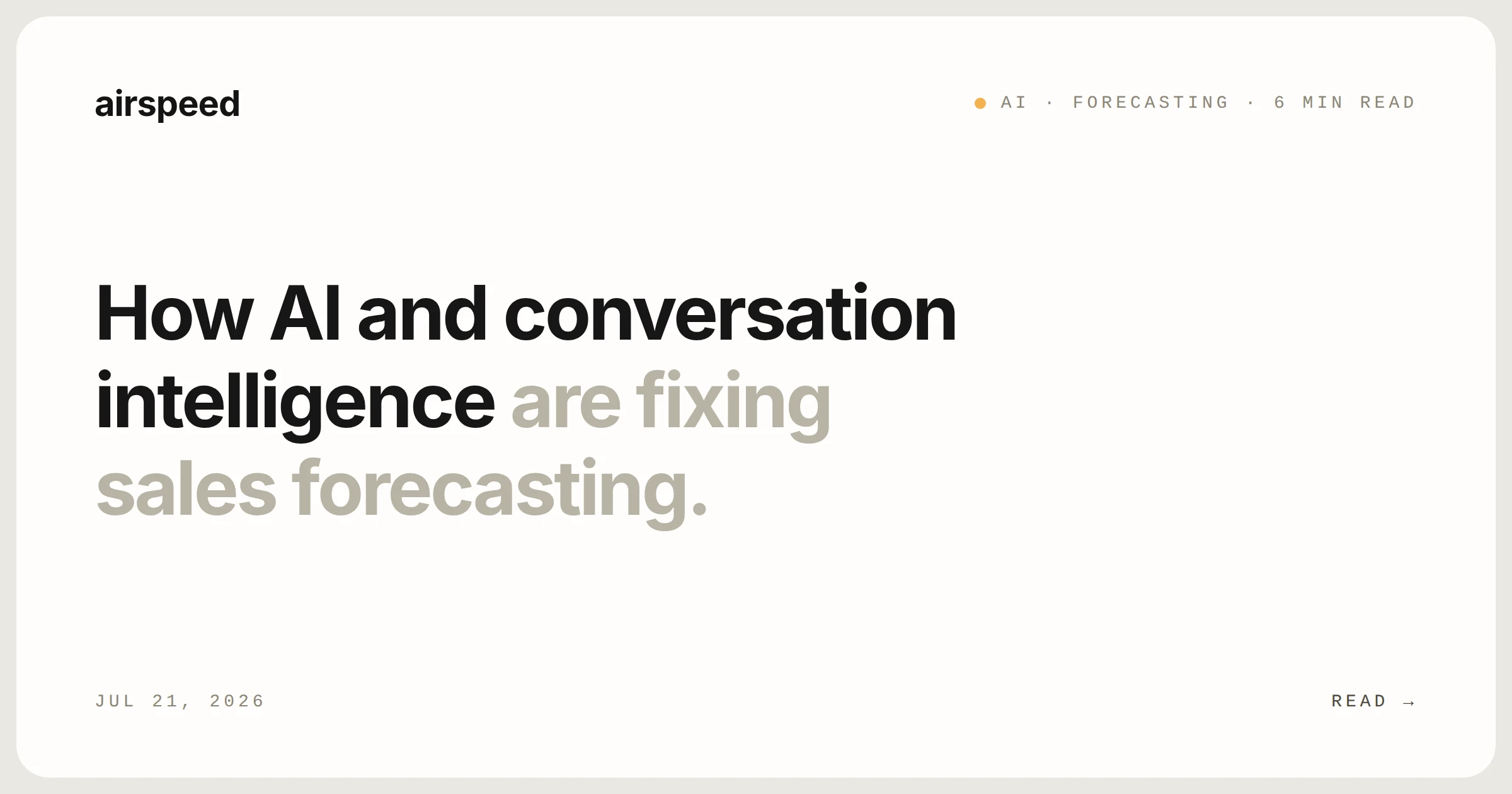 How AI and conversation intelligence are fixing sales forecasting.