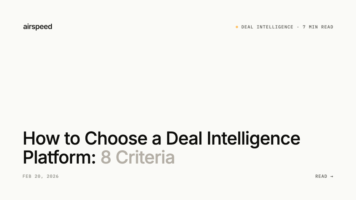 How to Choose a Deal Intelligence Platform: 8 Criteria