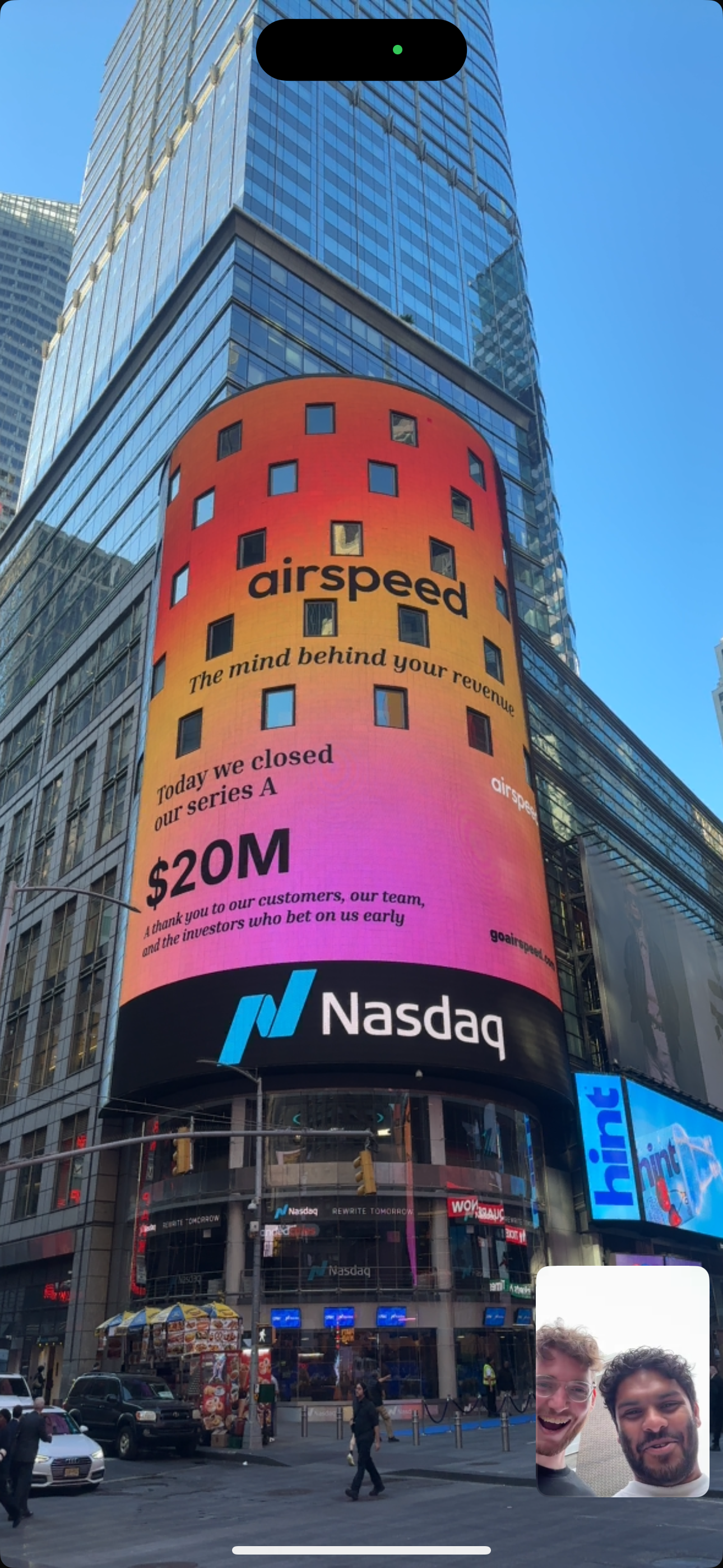 Airspeed's NASDAQ Ad for the Series A 