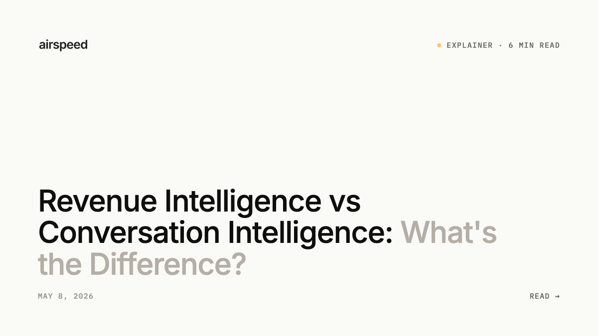 Revenue Intelligence vs Conversation Intelligence: What's the Difference?